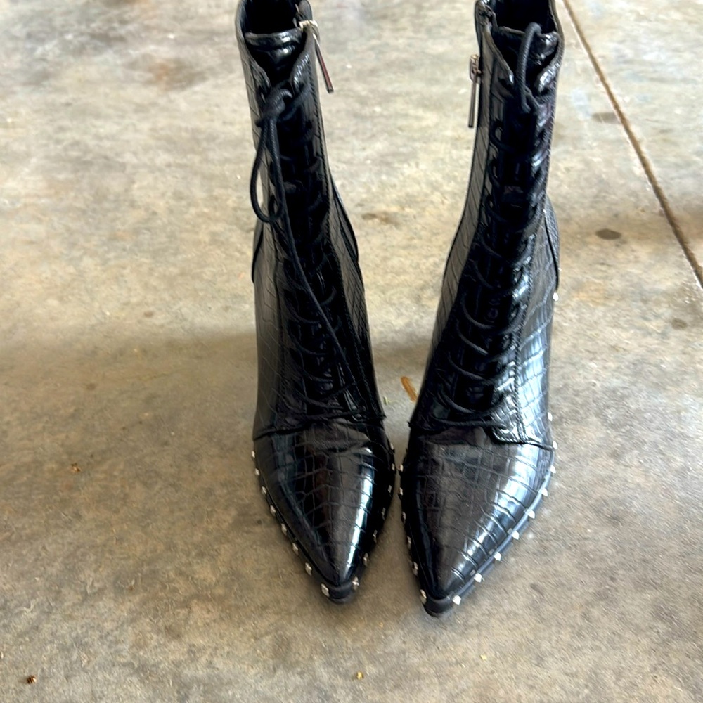 Women’s Charles David studded zip up/lace up boots